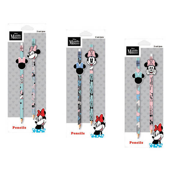 Ołówek HB z gumką 2 szt. Colorino Disney Minnie Mouse Niebieski 16500PTR_NIEB