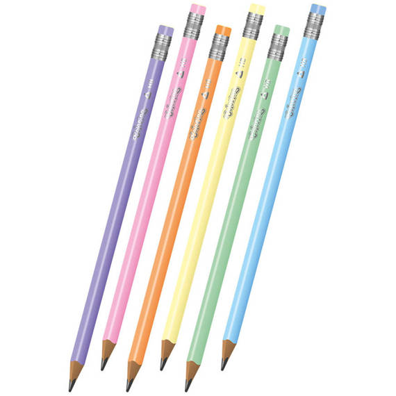 Ołówek heksagonalny z gumką Pastel Colorino Kids 39958PTR