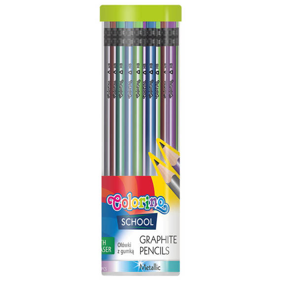 Ołówek trójkątny z gumką Metaliczną Colorino Kids 39941PTR