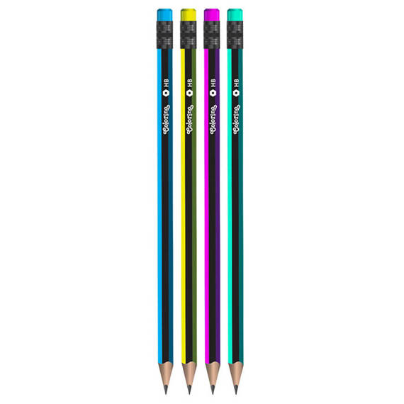 Ołówki heksagonalne z gumką 48 szt. tuba Colorino Kids 39958PTR