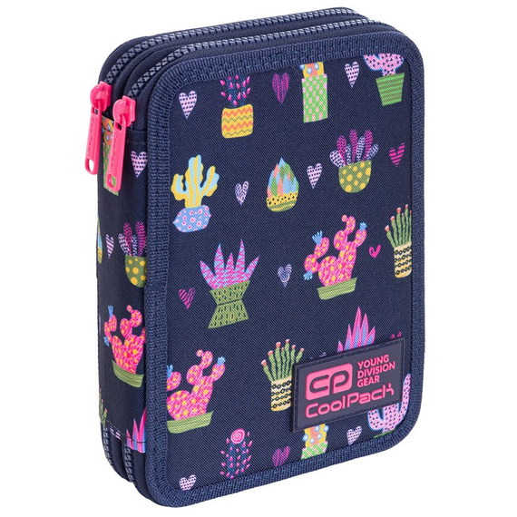 Piórnik szkolny podwójny z wyposażeniem CoolPack Jumper XL Cactus 65957CP C77237