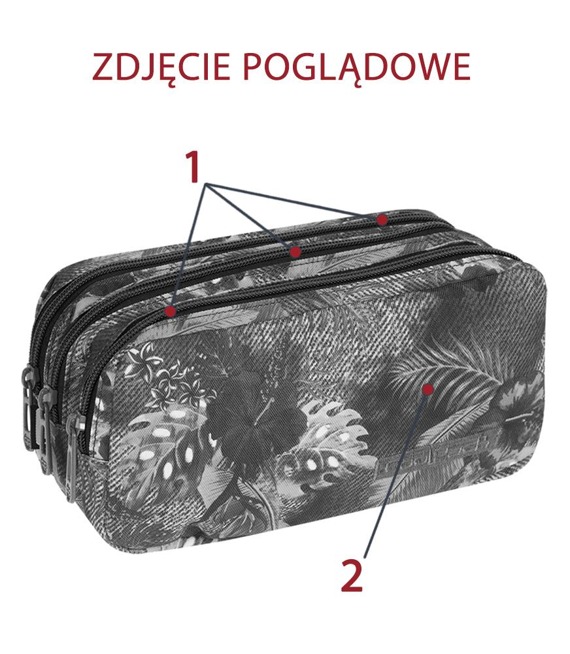 Piórnik szkolny trzykomorowy Coolpack Primus Emerald Jungle  80368CP nr A052