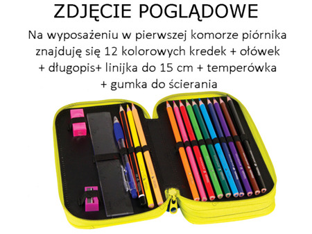 Piórnik szkolny z wyposażeniem Coolpack Jumper Rubin neon 66358CP nr A472