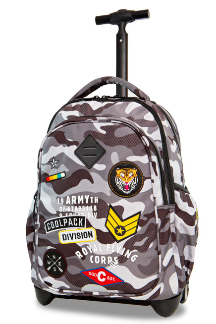 Plecak młodzieżowy na kółkach Coolpack Junior Camo Black Badges 23896CP A28111