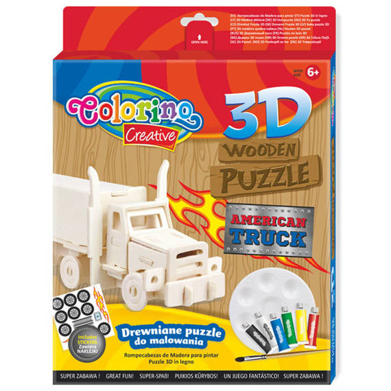 Puzzle drewniane 3D Colorino Kids Ciężarówka 36889PTR_C
