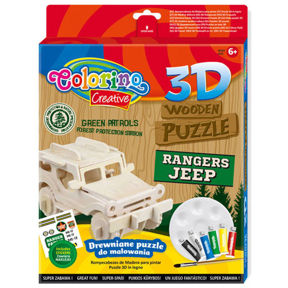 Puzzle drewniane 3D Colorino Kids Jeep 36889PTR_J