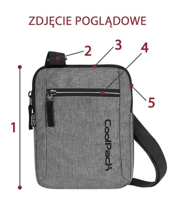 Torba na ramię Coolpack Draft Snow Grey/Silver 88312CP nr A313