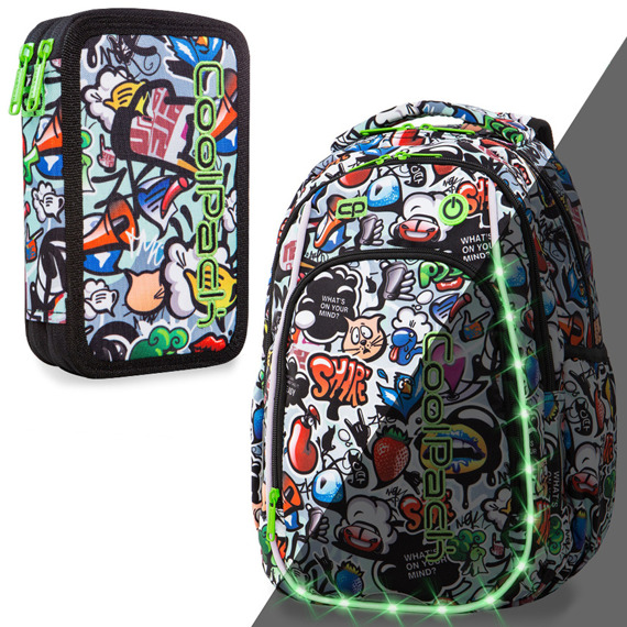 Zestaw Coolpack LED Graffiti - plecak Strike S i piórnik Jumper 2