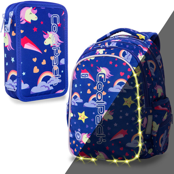 Zestaw Coolpack Unicorns LED - plecak Joy M i piórnik Jumper 3
