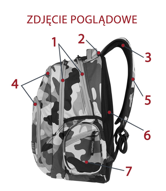 Zestaw młodzieżowy Coolpack Camouflage Tangerine - plecak Break i piórnik Clever