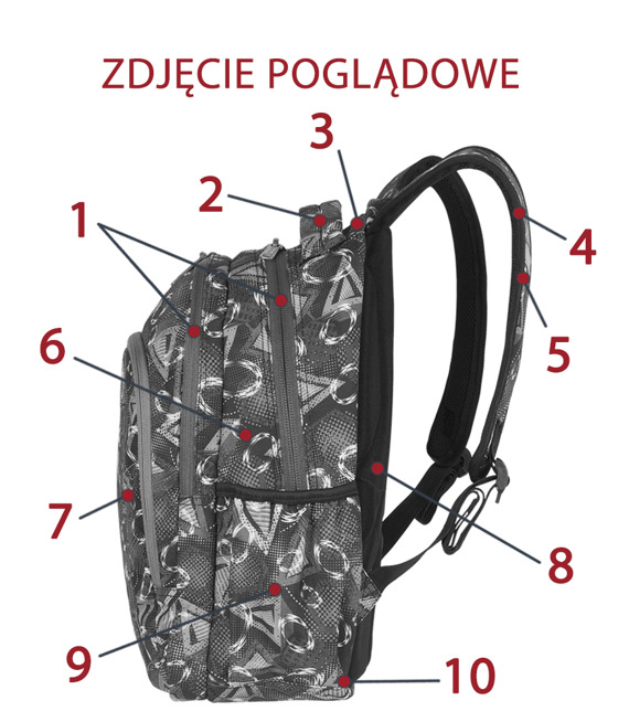 Zestaw szkolny Coolpack 2018 Crazy Pink Abstract - plecak Prime i piórnik z wyposażeniem Jumper 2