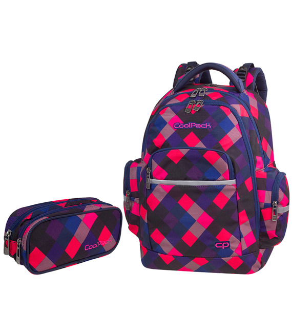 Zestaw szkolny Coolpack 2018 Electric Pink - plecak Brick i piórnik Clever