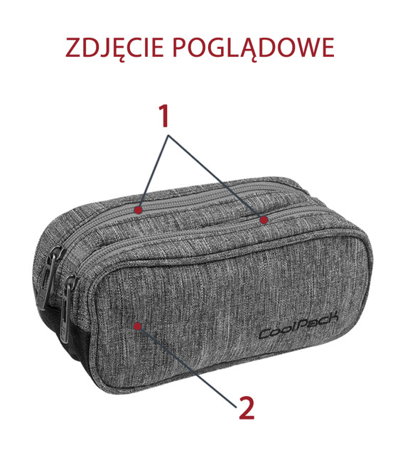 Zestaw szkolny Coolpack Grey twist - plecak Smash i piórnik Clever