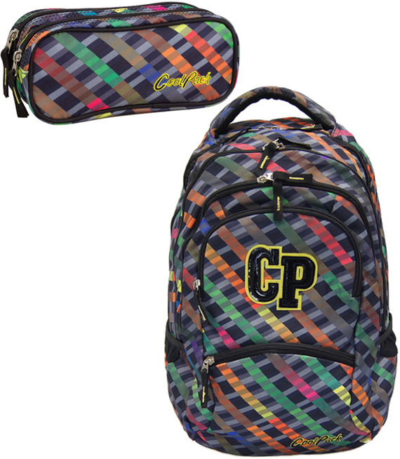 Zestaw szkolny Coolpack Rainbow stripes - plecak  College i piórnik Clever