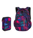 Zestaw szkolny Coolpack  Crazy Pink Abstract - plecak Prime i piórnik z wyposażeniem Jumper 2